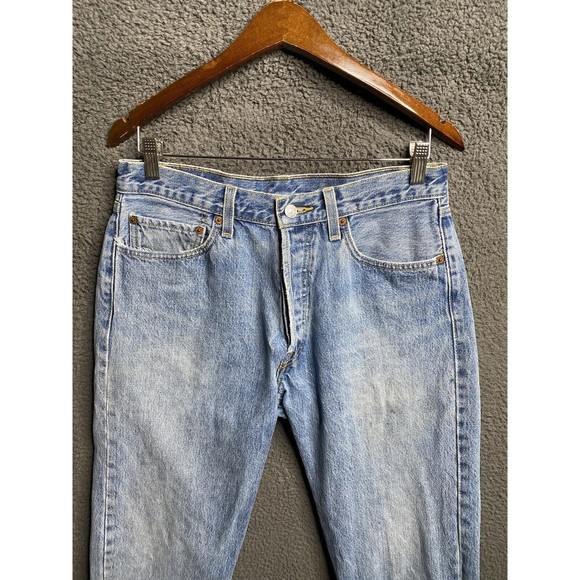 Vintage Y2K Levi's 501 Button Fly Denim Jeans (measured 32x34) Light Wash - Picture 5 of 16